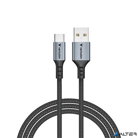 USB kábel, USB-A - USB-C, 1,2m, VERBATIM, fekete