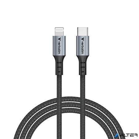 USB kábel, USB-C - Lightning (Apple), 1,2m, VERBATIM, fekete