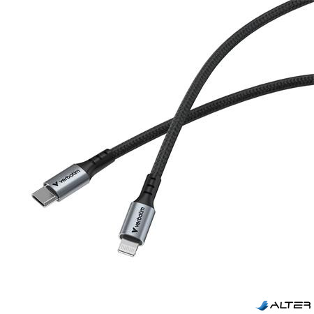 USB kábel, USB-C - Lightning (Apple), 1,2m, VERBATIM, fekete
