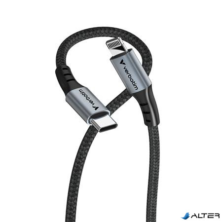 USB kábel, USB-C - Lightning (Apple), 1,2m, VERBATIM, fekete
