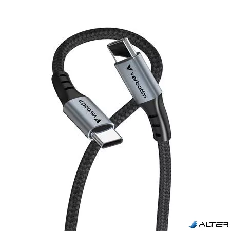 USB kábel, USB-C - USB-C, 1,2 m, 60W, VERBATIM, fekete