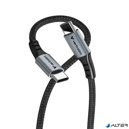USB kábel, USB-C - USB-C, 1,2 m, 100W, VERBATIM, fekete