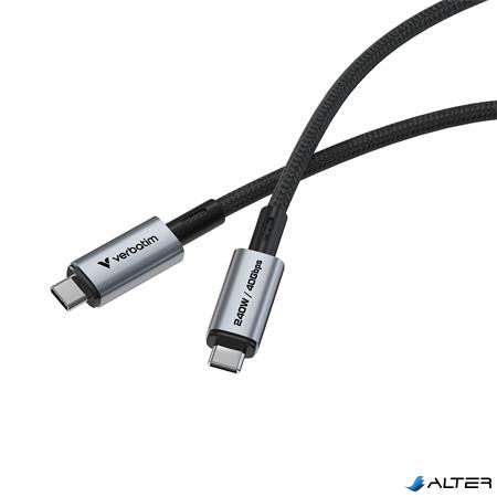 USB kábel, USB-C - USB-C, 1,2 m, 240W, VERBATIM, fekete