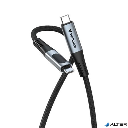 USB kábel, USB-C - USB-C, 1,2 m, 100W, teljesítménykijelzővel, VERBATIM