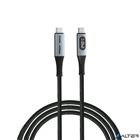 USB kábel, USB-C - USB-C, 1,2 m, 240W, teljesítménykijelzővel, VERBATIM