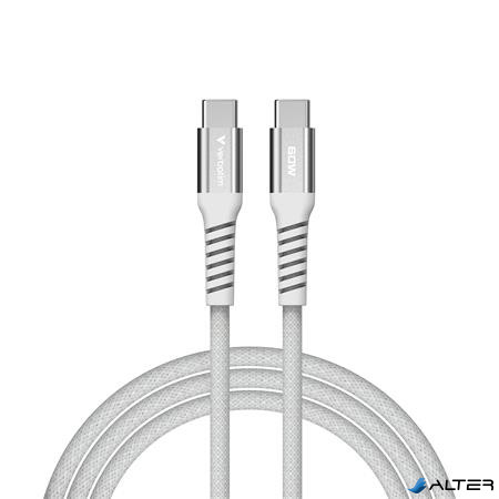 USB kábel, USB-C - USB-C, 1,2 m, 60W, mágneses, VERBATIM, szürke