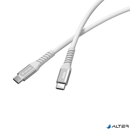 USB kábel, USB-C - USB-C, 1,2 m, 60W, mágneses, VERBATIM, szürke