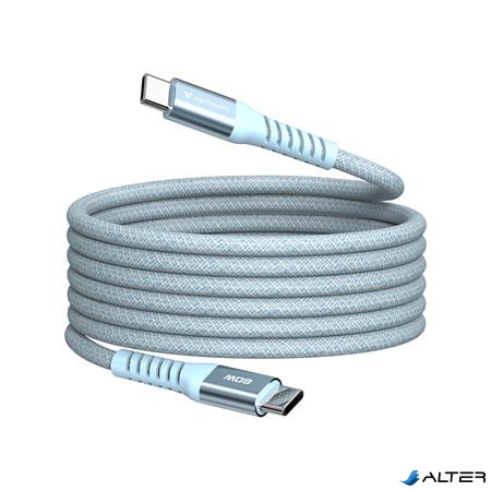 USB kábel, USB-C - USB-C, 1,2 m, 60W, mágneses, VERBATIM, kék