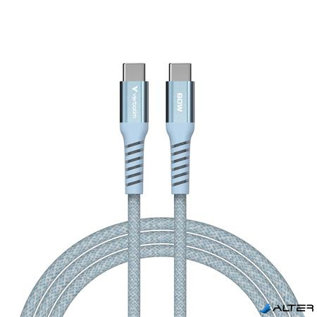USB kábel, USB-C - USB-C, 1,2 m, 60W, mágneses, VERBATIM, kék