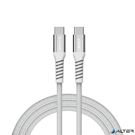 USB kábel, USB-C - USB-C, 1,2 m, 100W, mágneses, VERBATIM, szürke