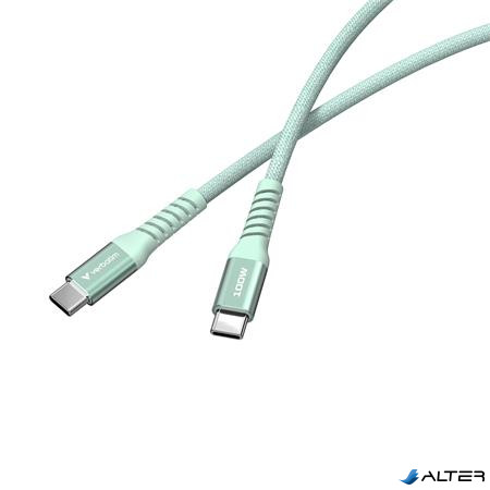 USB kábel, USB-C - USB-C, 1,2 m, 100W, mágneses, VERBATIM, zöld