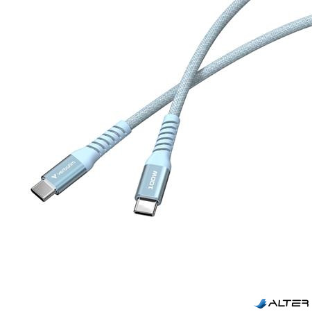 USB kábel, USB-C - USB-C, 1,2 m, 100W, mágneses, VERBATIM, kék