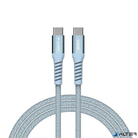 USB kábel, USB-C - USB-C, 1,2 m, 100W, mágneses, VERBATIM, kék