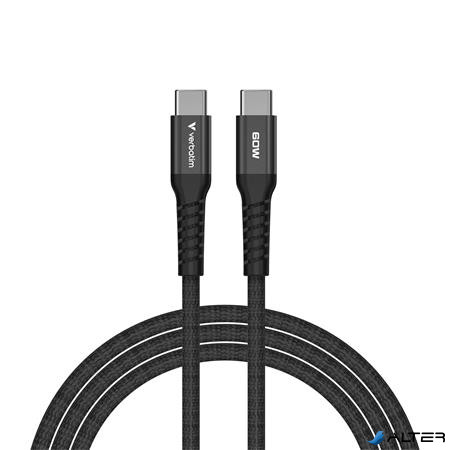 USB kábel, USB-C - USB-C, 1,2 m, 60W, mágneses, VERBATIM, fekete