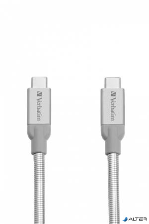 USB kábel, USB-C 3.1 - USB-C, 30 cm, VERBATIM, ezüst
