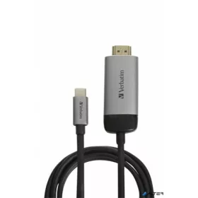   Adapter, USB-C/HDMI, 4K, kábellel, VERBATIM, alumínium-fekete