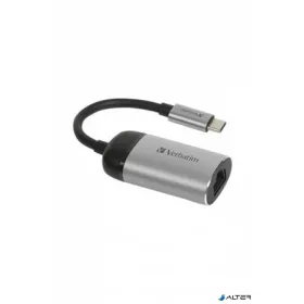 Adapter, USB-C/Gigabit Ethernet, VERBATIM, alumínium-fekete
