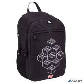   Hátizsák, dulpa rekeszes, LEGO "Bricks", fekete-mintás