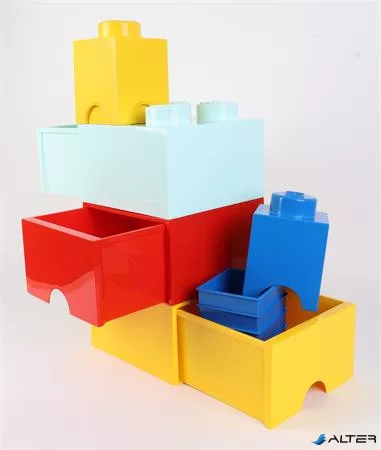 Tárolódoboz, szögletes, LEGO, sárga