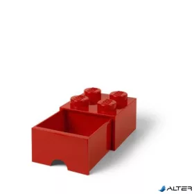 Tárolódoboz, fiókos, LEGO "Brick", piros