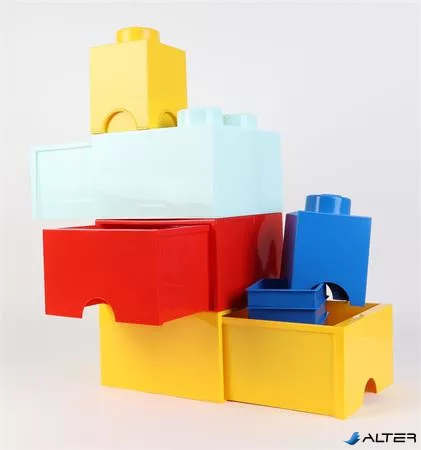 Tárolódoboz, fiókos, LEGO "Brick", piros