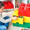 Tárolódoboz, fiókos, LEGO "Brick", sárga