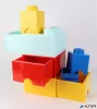 Tárolódoboz, fiókos, LEGO "Brick", vízkék