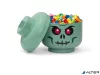 Tárolódoboz, fej, kicsi, LEGO, Green Skeleton