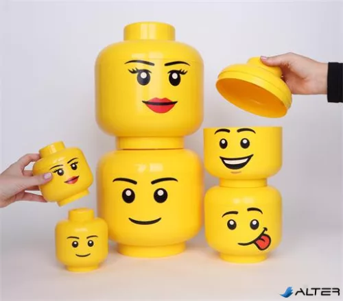 Tárolódoboz, fej, nagy, LEGO, Girl