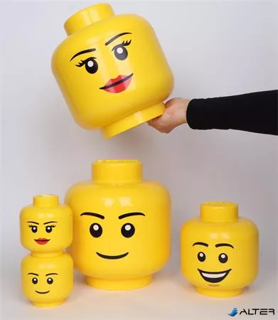 Tárolódoboz, fej, nagy, LEGO, Girl
