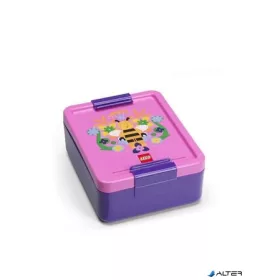   Uzsonnás doboz, LEGO "Bee", lila-rózsaszín-mintás