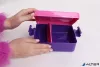 Uzsonnás doboz, LEGO "Bee", lila-rózsaszín-mintás