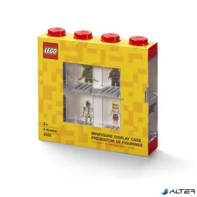 Gyűjtődoboz, minifiguráknak, 8 rekesz, LEGO, piros