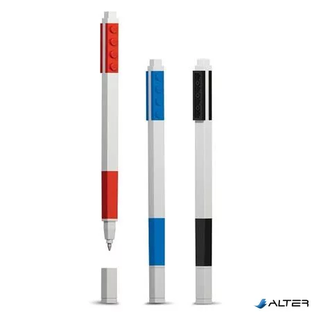 Zseléstoll készlet, 0,7 mm, kupakos, LEGO, 3 különböző szín