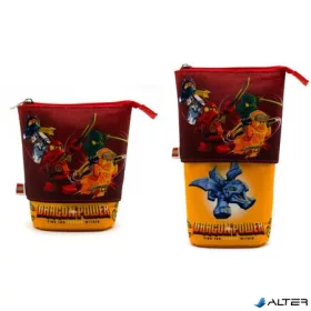   Tolltartó, cipzáras, pop-up, LEGO 'Ninjago Dragon Power', piros-sárga-mintás