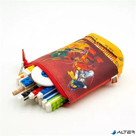 Tolltartó, cipzáras, pop-up, LEGO "Ninjago Dragon Power", piros-sárga-mintás