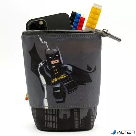 Tolltartó, cipzáras, pop-up, LEGO "Super Heroes Batman", szürke-mintás