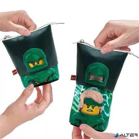 Tolltartó, cipzáras, pop-up, LEGO 'Ninjago Lloyd', fekete-zöld-mintás