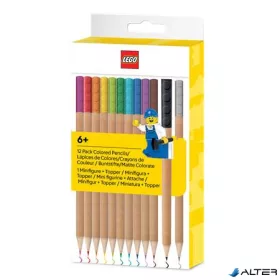   Színes ceruza készlet, mini figurával, LEGO, 12 különböző szín