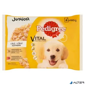   Kutyaeledel, alutasakos, 4x100 g, PEDIGREE 'Junior', csirke és rizs, marha és rizs