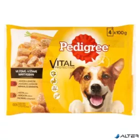   Kutyaeledel, alutasakos, 4x100 g, PEDIGREE, marha és bárány, pulyka és répa