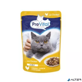   Macskaeledel, alutasakos, felnőtt macskáknak, 100 g, PREVITAL, csirke aszpikban
