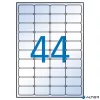 Etikett, 48,5x25,4 mm, poliészter, kerekített sarkú, APLI, átlátszó, 440 etikett/csomag