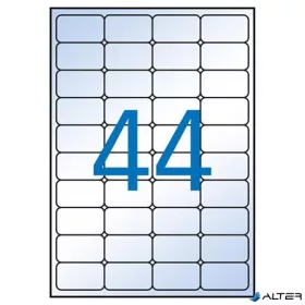   Etikett, 48,5x25,4 mm, poliészter, kerekített sarkú, APLI, átlátszó, 440 etikett/csomag