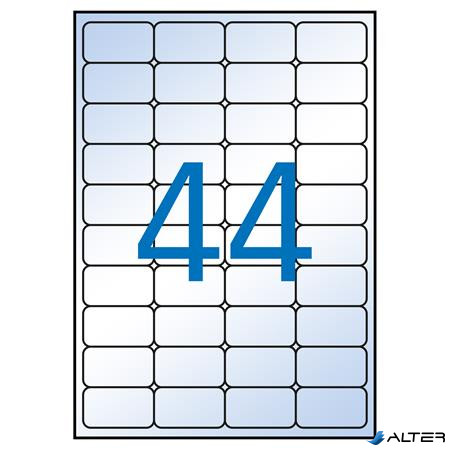 Etikett, 48,5x25,4 mm, poliészter, kerekített sarkú, APLI, átlátszó, 440 etikett/csomag