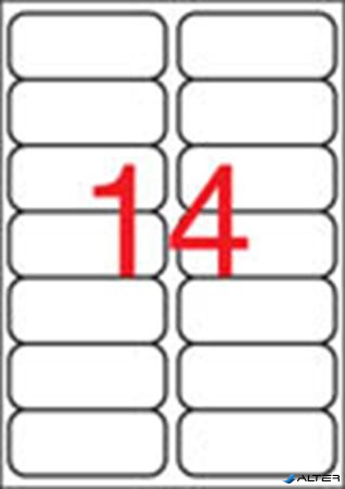 Etikett, 99,1x38,1 mm, poliészter, kerekített sarkú, APLI, átlátszó, 140 etikett/csomag