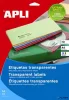 Etikett, 99,1x38,1 mm, poliészter, kerekített sarkú, APLI, átlátszó, 140 etikett/csomag