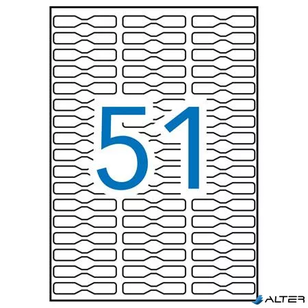 Etikett, 45x8 mm, eltávolítható, ékszerekhez, A5 hordozón, APLI, 765 etikett/csomag
