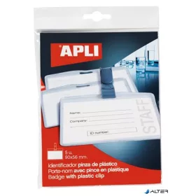 Névkitűző, csíptetővel, 90x56 mm, APLI