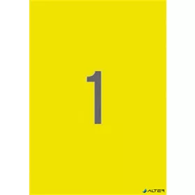   Etikett, 210x297 mm, színes, APLI, neon sárga, 100 etikett/csomag